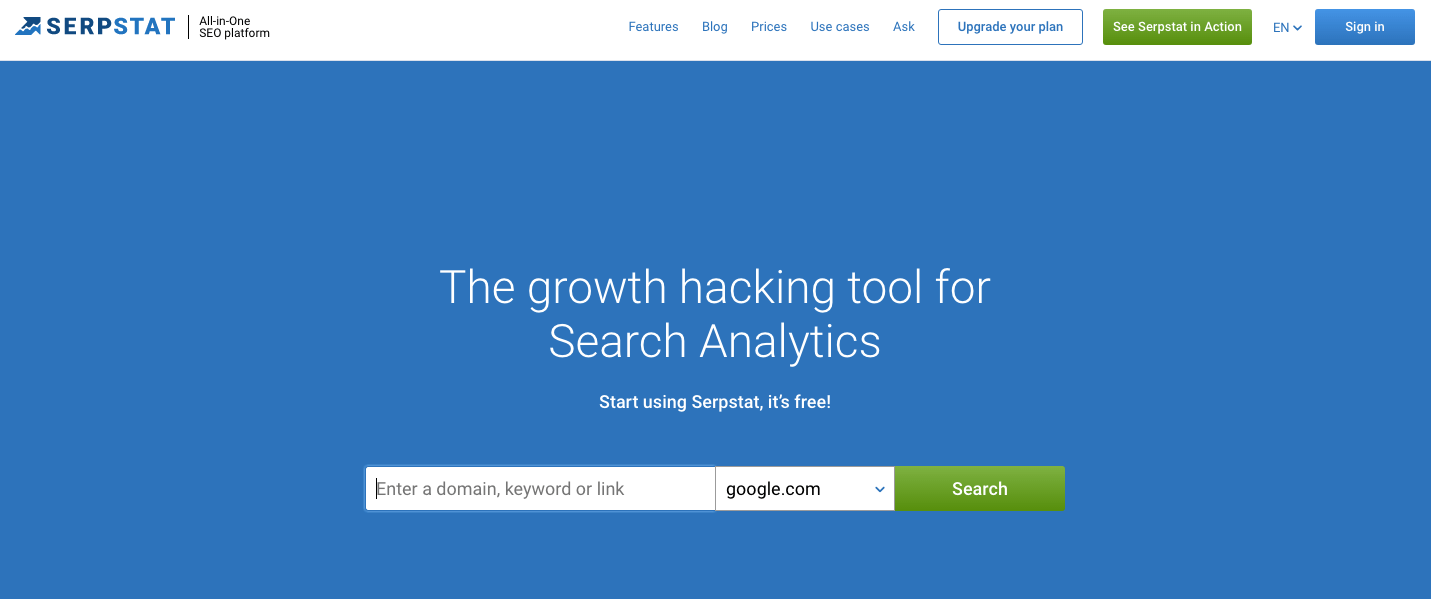 Best SEO Tools for Startups - Serpstat