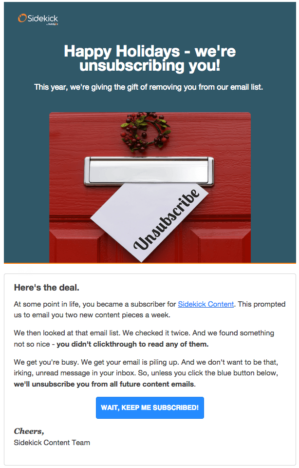 Sidekick Unsubscribe Email - 5 Creative Unsubscribe Page Examples