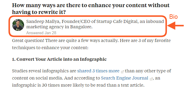 quora author bio