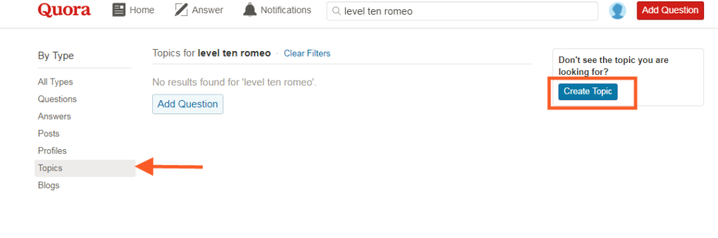 create quora topic