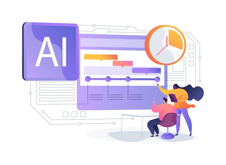 Vector illustration of marketers optimizing AI-powered search results on a digital screen, representing Generative Engine Optimization (GEO), AI SEO, and generative search optimization services from an AI-first digital marketing agency.